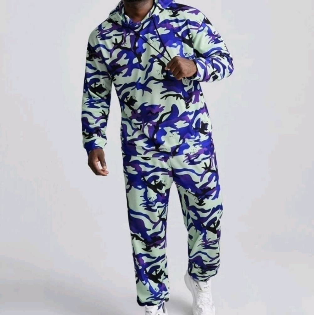 PLUS BIG AND TALL MEN'S CAMOUFLAGE TIE DYE SET